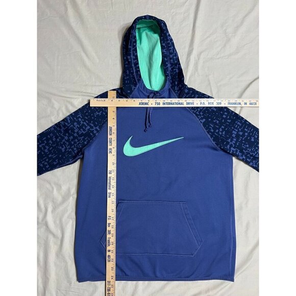 Nike Women's Medium Pullover Hoodie Hooded Sweatshirt Purple Black Green Swoosh - Picture 5 of 10